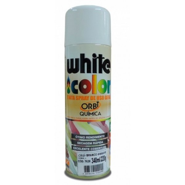 Tinta Spray Branco Brilhante 340ML Orbi Química